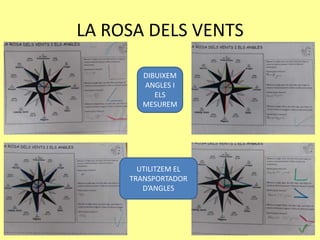 LA ROSA DELS VENTS
DIBUIXEM
ANGLES I
ELS
MESUREM
UTILITZEM EL
TRANSPORTADOR
D’ANGLES
 