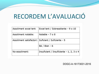 RECORDEM L’AVALUACIÓ
DOGC-A-16173031-2016
 