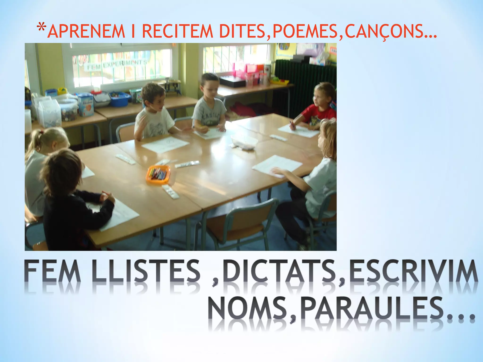 *APRENEM I RECITEM DITES,POEMES,CANÇONS…




  FOTO ESCRIVINT
 