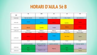 HORARI D’AULA 5è B
 