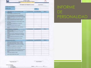 INFORME
DE
PERSONALIDAD
 