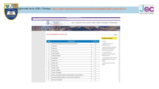 página web de la UGEL Chiclayo: https://www.regionlambayeque.pe/web/tema/detalle/23681?pass=MTU=
 