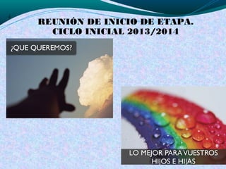 ¿
REUNIÓN DE INICIO DE ETAPA.
CICLO INICIAL 2013/2014
 