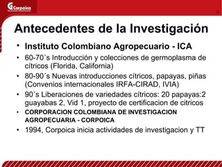 Investigacion en Fruticultura Colombiana CORPOICA