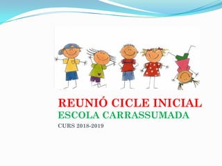 REUNIÓ CICLE INICIAL
ESCOLA CARRASSUMADA
CURS 2018-2019
 