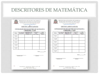 DESCRITORES DE MATEMÁTICA
 
