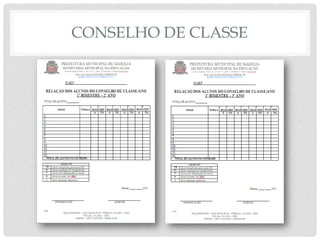 CONSELHO DE CLASSE
 