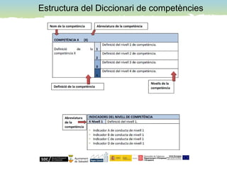 Estructura del Diccionari de competències
 
