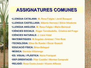 <ul><li>   </li></ul><ul><li>LLENGUA CATALANA :  M. Rosa Falgás i Jordi Busquet  </li></ul><ul><li>LLENGUA CASTELLANA :  A...