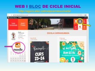 WEB I BLOC DE CICLE INICIAL
http://agora.xtec.cat/ceipcarrassumada/
 