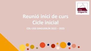 Reunió inici de curs
Cicle inicial
COL·LEGI SINGUERLÍN 2022 – 2023
 