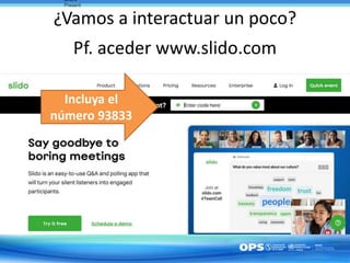 ¿Vamos a interactuar un poco?
Pf. aceder www.slido.com
Incluya el
número 93833
Share
Present
 