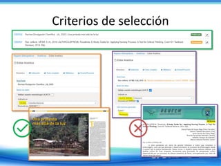 Criterios de selección
 