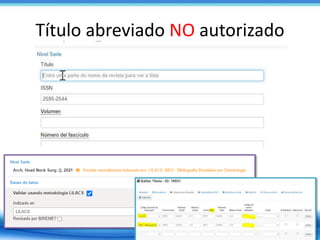 Título abreviado NO autorizado
 