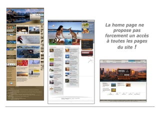 La home page ne
    propose pas
forcement un accès
 à toutes les pages
      du site !
 