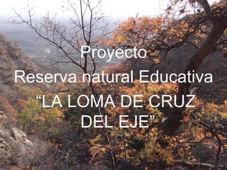 Proyecto
Reserva natural Educativa
  “LA LOMA DE CRUZ
        DEL EJE”
 
