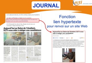 JOURNAL
           Fonction
       lien hypertexte
   pour renvoi sur un site Web
 