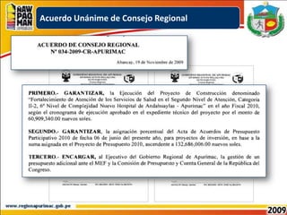 Acuerdo Unánime de Consejo Regional