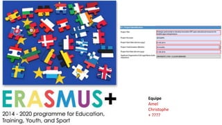 Equipe 
Amel 
Christophe 
+ ???? 
 