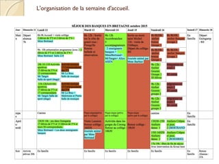 L'organisation de la semaine d'accueil.
 