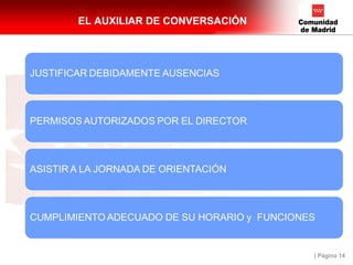 | Página 14
EL AUXILIAR DE CONVERSACIÓN
 