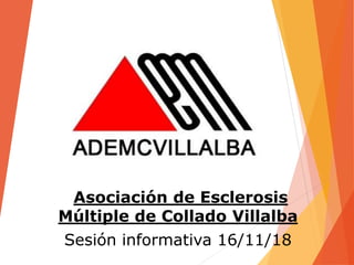Asociación de Esclerosis
Múltiple de Collado Villalba
Sesión informativa 16/11/18
 