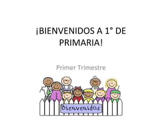 ¡BIENVENIDOS A 1° DE
PRIMARIA!
Primer Trimestre
 