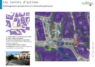 EOL|E&S|CBRE|GBS
Aménagement: perspectives et continuités piétonnes
Pavage en
porphyre
Plantations
basses
Pavage
granit gris
Platelage bois
Plantations
existantes
Borne rétractablePlateau
piéton
Place La Mennais
1/ rendre visible la rue des Douves et mettre
en valeur l’angle commerçant
2/ créer une traversée forte et identifiable
entre la rive Sud de la Place La Mennais et le
linéaire commerçant,
3/ rendre visible l’accès au linéaire
commercial de la place La Mennais depuis la
rue du Val et la rue de la Gare
 
