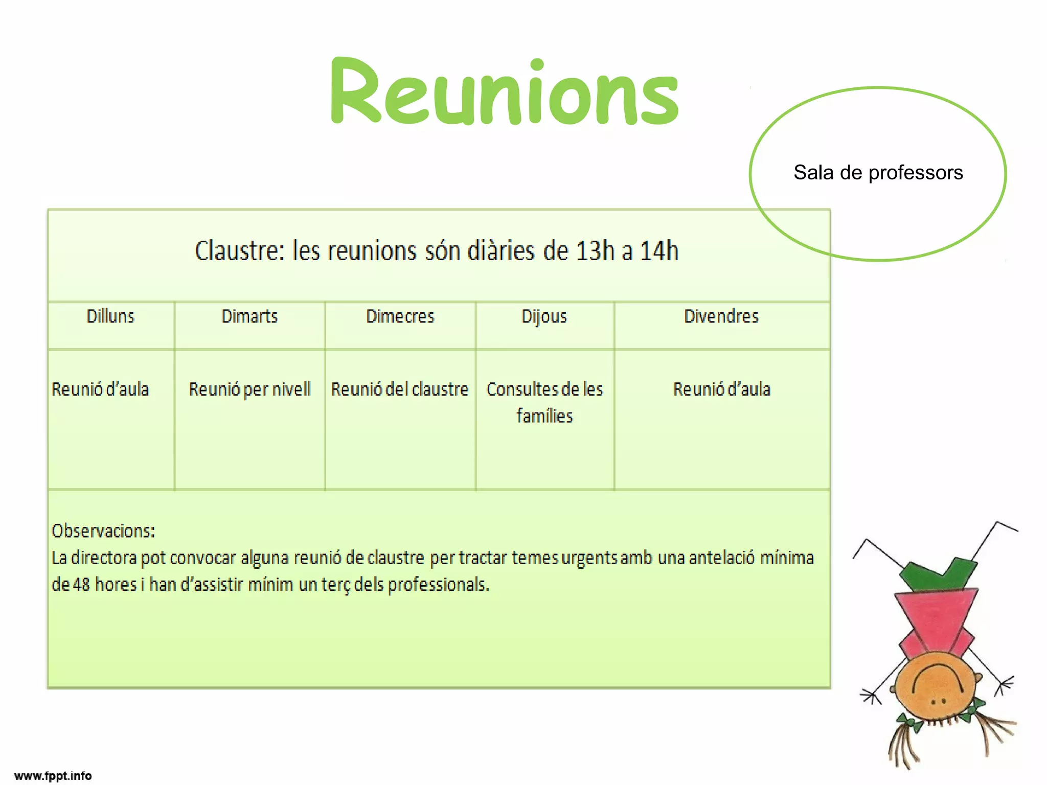 Reunions
Sala de professors