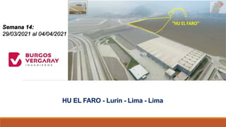 HU EL FARO - Lurín - Lima - Lima
Semana 14:
29/03/2021 al 04/04/2021
 