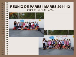 REUNIÓ DE PARES I MARES 2011-12  CICLE INICIAL – 2n 