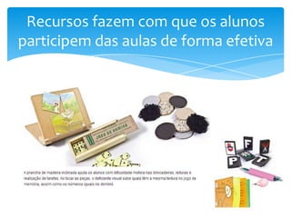 Recursos fazem com que os alunos
participem das aulas de forma efetiva
 