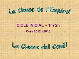 CICLE INICIAL – 1r i 2n
     Curs 2012 - 2013
 