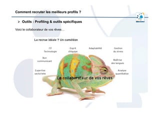  	
  
Voici le collaborateur de vos rêves…
Comment recruter les meilleurs profils ?
Ø  Outils : Profiling & outils spécifiques
 