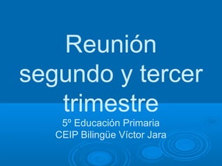 Reunión
segundo y tercer
trimestre
5º Educación Primaria
CEIP Bilingüe Víctor Jara
 