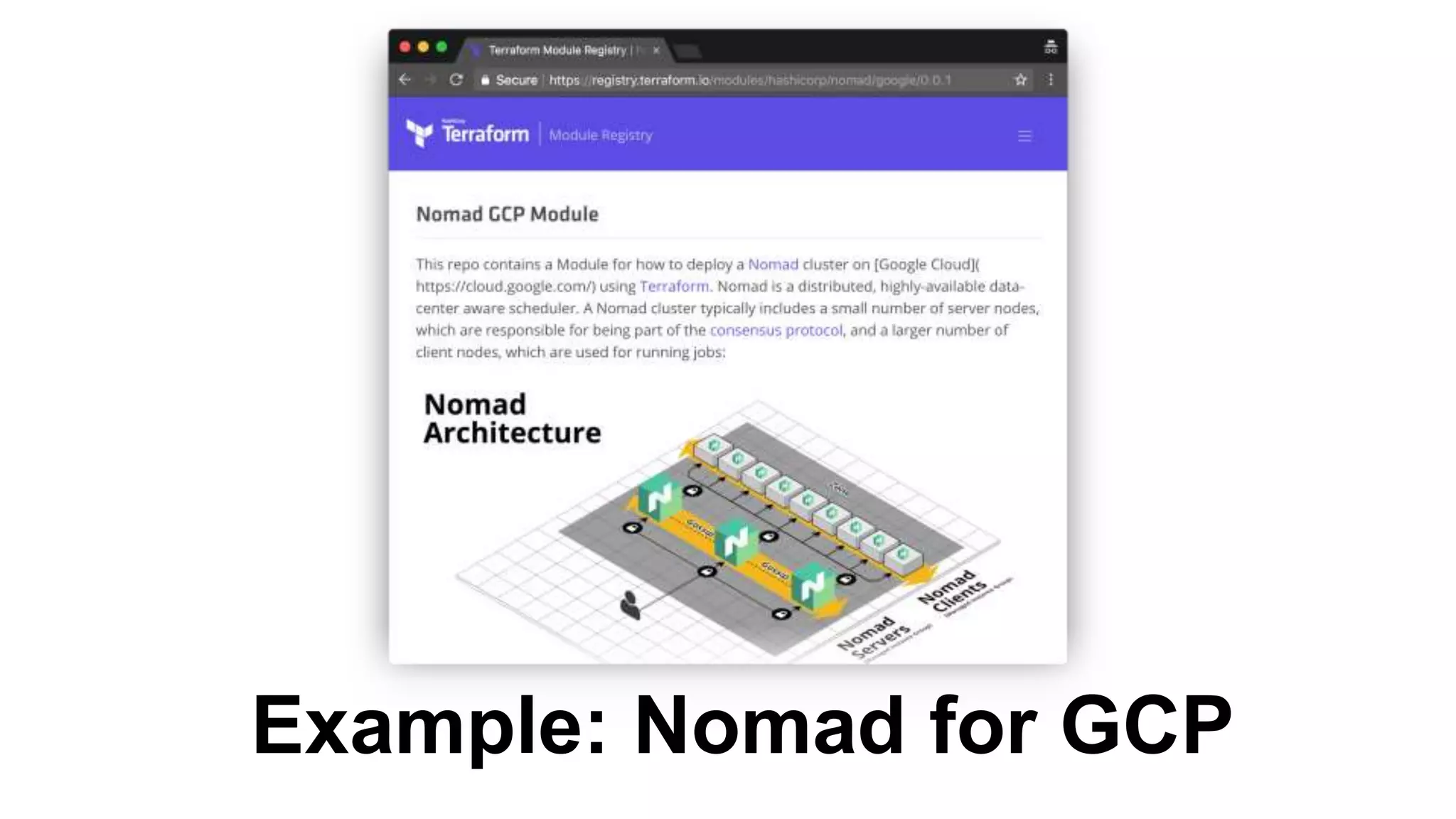 Example: Nomad for GCP
 