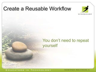 Create a Reusable Workflow




               You don’t need to repeat
               yourself
 