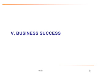39
V. BUSINESS SUCCESS
Reuse
 