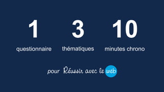 1 3 10
questionnaire thématiques minutes chrono
pour
 