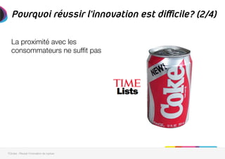 La proximité avec les
consommateurs ne sufﬁt pas
Pourquoi réussir l’innovation est difficile? (2/4)
7Circles - Réussir l'innovation de rupture
 