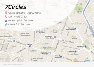 7Circles
42 rue du Caire - 75002 Paris
www.7circles.com
contact@7circles.com
+33 1 44 82 01 62
7Circles - Réussir l'innovation de rupture
 