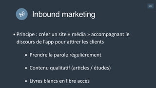 65
Ressources
1. Launchrock  (landing  page  «  coming  soon  »)  
2. Strikingly.com  (landing  page)  
 