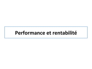 Performance	
  et	
  rentabilité	
  
 