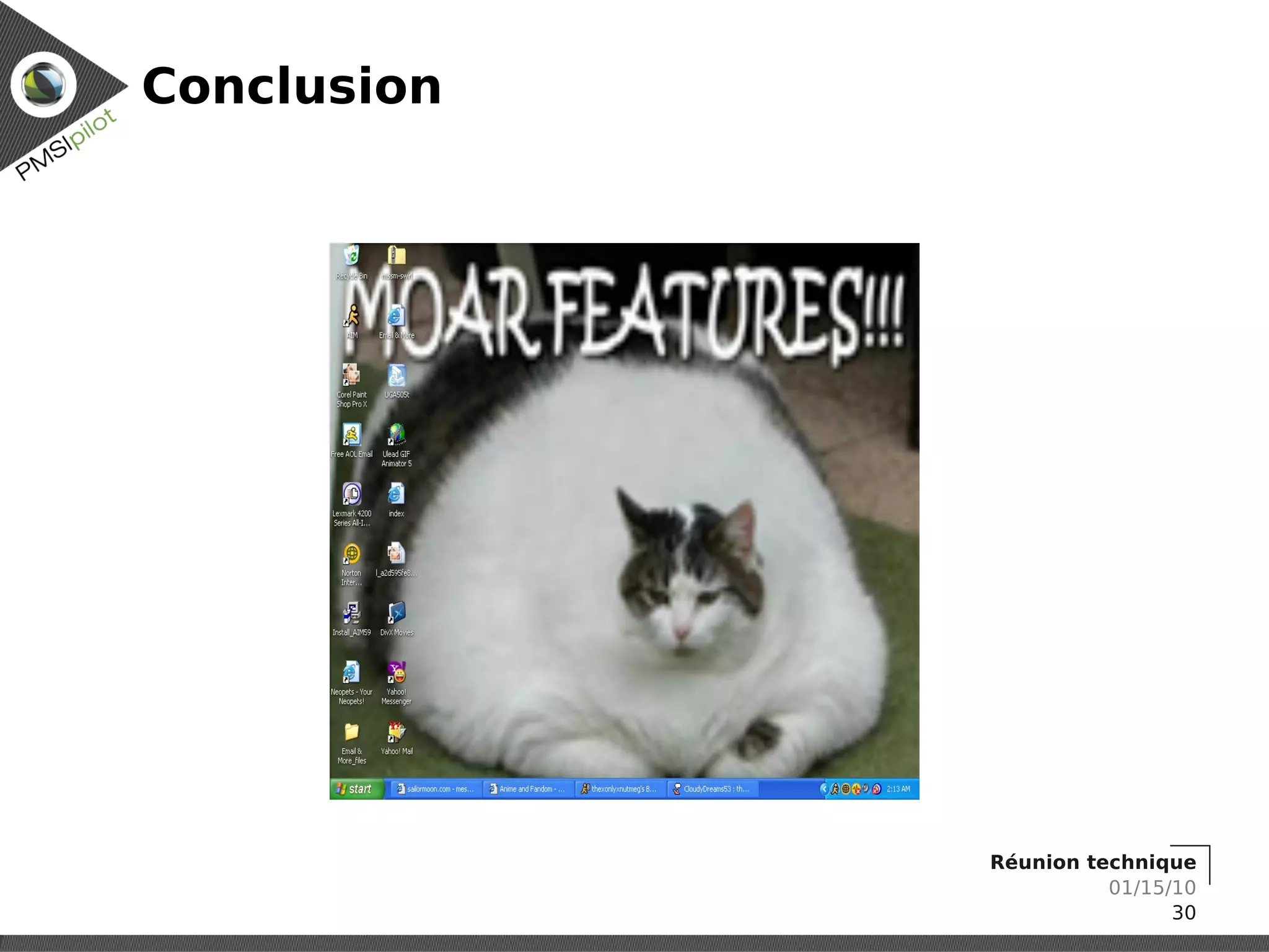 Conclusion




             Réunion technique
                       01/15/10
                             30
 