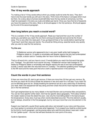 Key Word Approach Reuters handbook of journalism | PDF