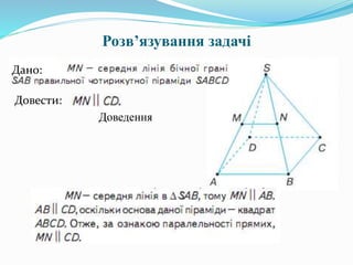 Розв’язування задачі
Дано:
Довести:
Доведення
 