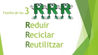 Família de les 3
Reduir
Reciclar
Reutilitzar
 