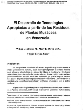 Reutilizacion  caso plantas musaceas venezuela
