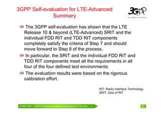LTE and LTE-A Self Evalulation Results Rev