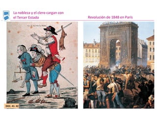 La nobleza y el clero cargan con
el Tercer Estado Revolución de 1848 en París
DOC. 41- 42DOC. 41- 42
 